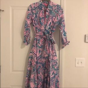 Lilly Pulitzer Mira stretch shirt dress 10